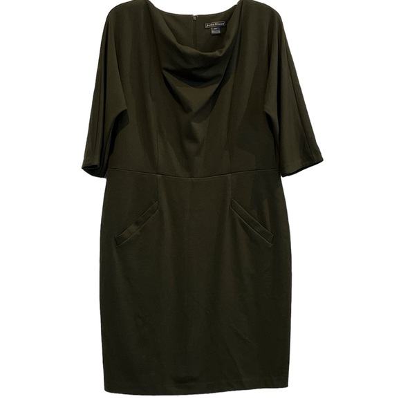 Jessica Howard Dresses & Skirts - Jessica Howard Women’s Olive Green Ponte Knit Dress Sz 16